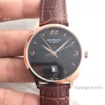 Montblanc Meisterstuck Date Watch Replica Rose Gold Black Face